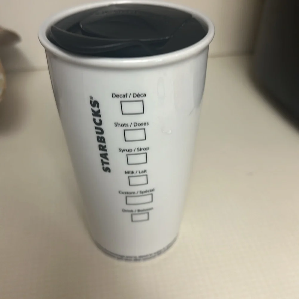 NWOT 2011 collectable Starbucks 12 oz ceramic porcelain double wall tumb… - Picture 2 of 5